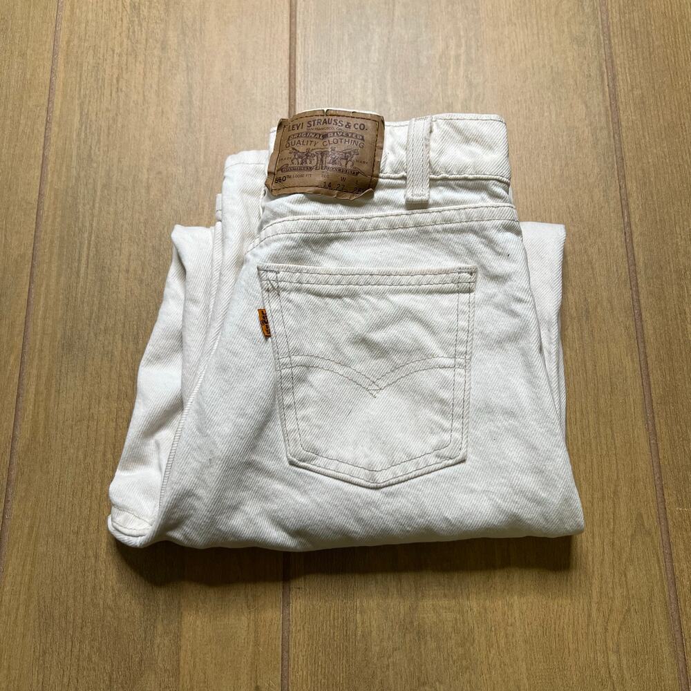 Vintage Levi’s 90s 560 Loose Fit Jeans Youth Boys 14 Made In USA White‎ 26x25